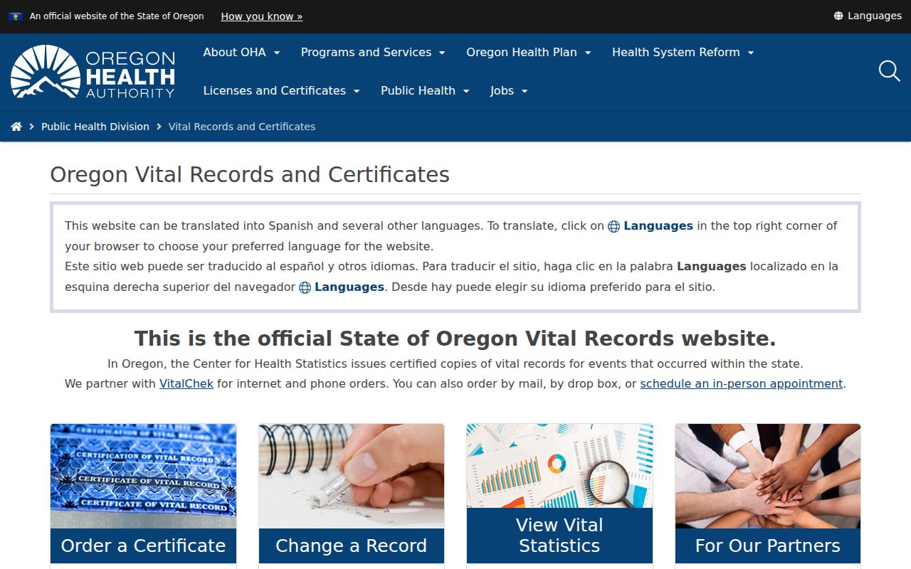 Beaverton residents directory Oregon vital records ordering hub