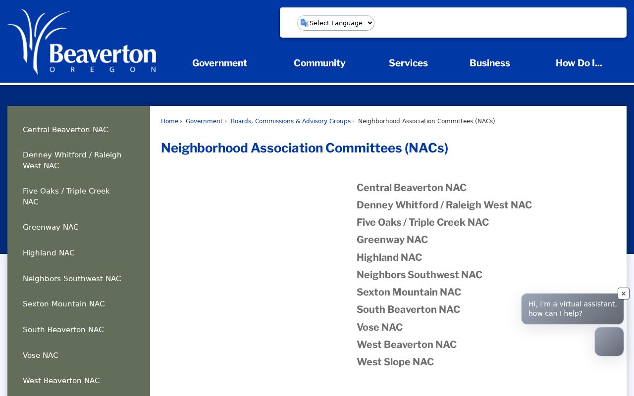 Beaverton neighbor reference to City Neighborhood Association Committees