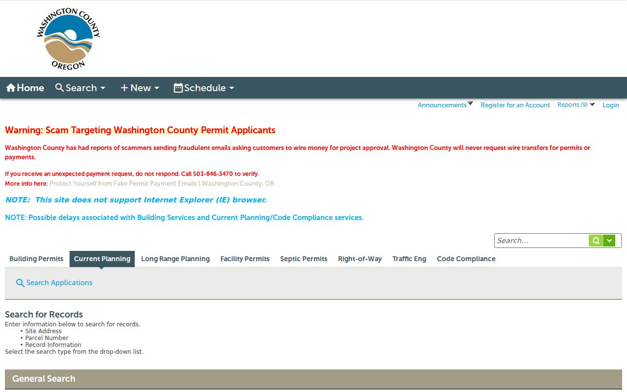 Beaverton neighbor block research through Washington County permit search
