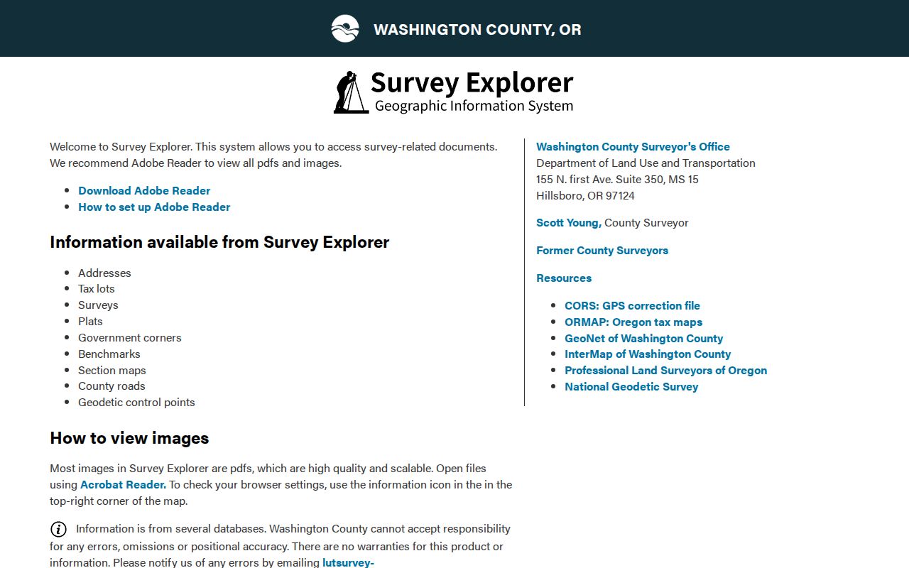 Beaverton street directory research in Washington County Survey Explorer
