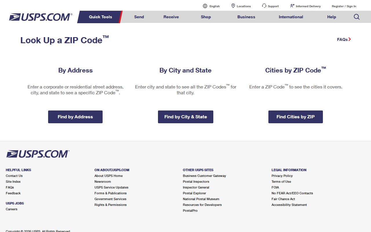 Beaverton ZIP code directory USPS address lookup screen